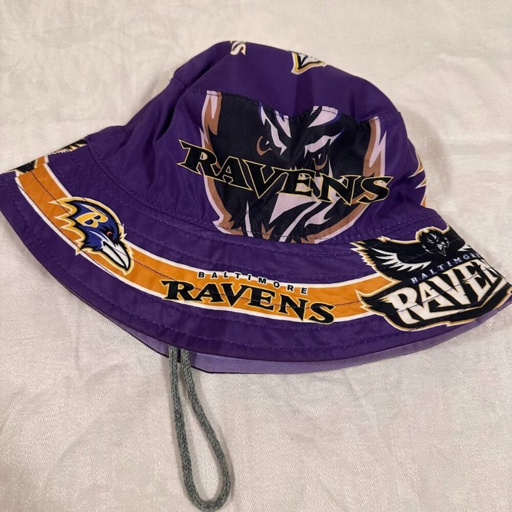 Baltimore Ravens × Aruba Purple Bucket Hat w Toggle Strap Souvenir NFL Fan Gear